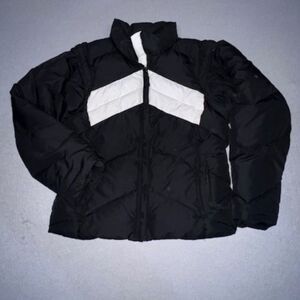 Columbia Puffer Vest Womens Medium Winter Jacket Black/White